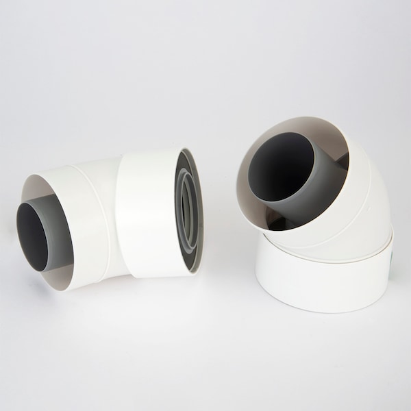 Condensing Vent Elbow 45, 2x4 Concentric, PK2